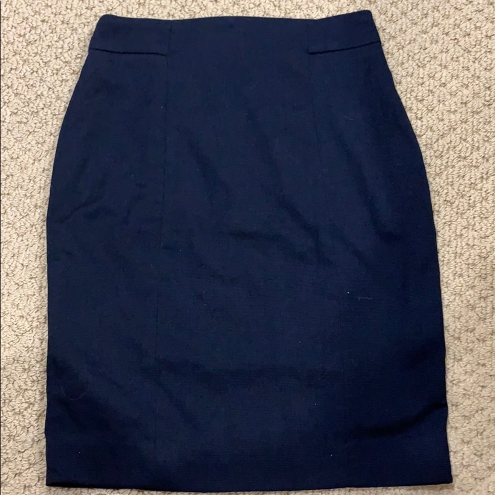 Navy pencil skirt